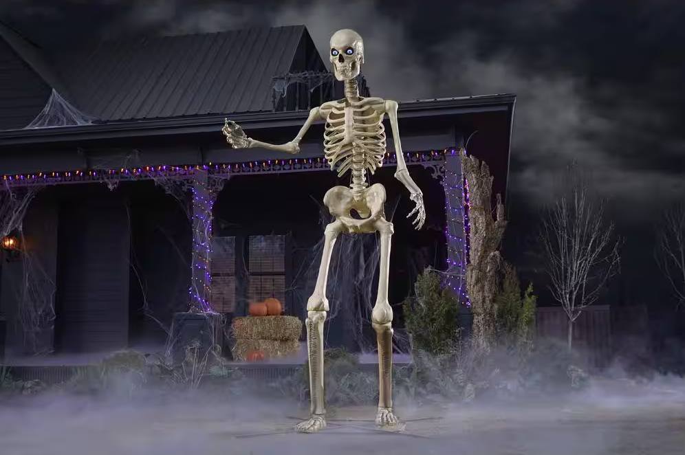 Skelly the 12-foot Halloween skeleton decoration